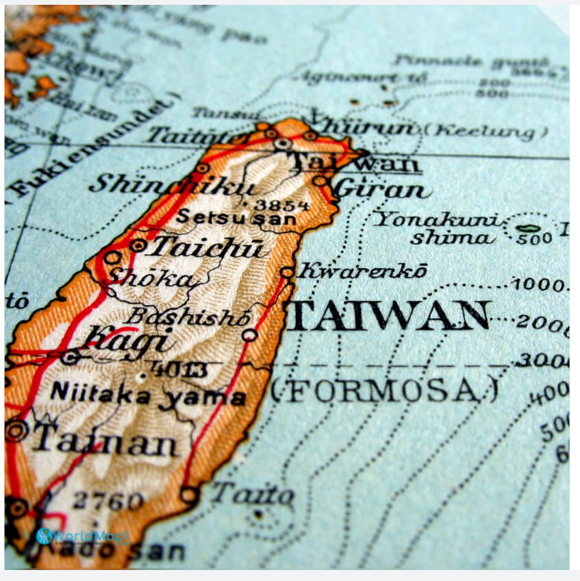 Carte geographique de Taiwan